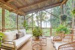 Boho House has an amazing covered front porch with views of Lake Michigan 